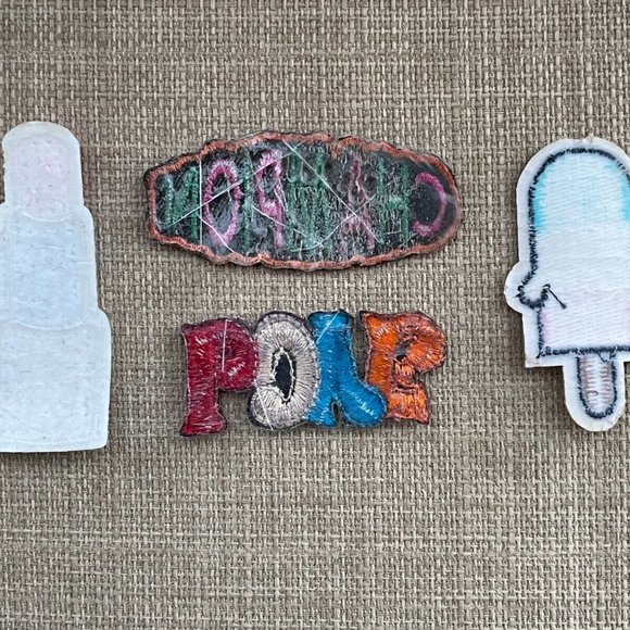 Iron On Patches LOVE CHAMPION LIP STICK ICE BAR Embroidery Lot of 4 Patches - Picture 10 of 10